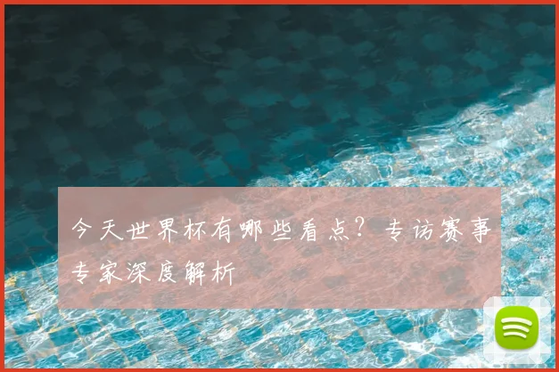 今天世界杯有哪些看点?专访赛事专家深度解析